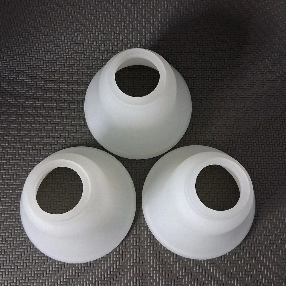 Set of 3 Frosted White Glass Bell Lamp Shades Ceiling Fan Shades 2-1/8